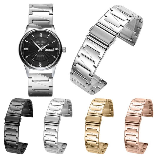 22mm xDfind Stepped Stainless Steel Watch Band(Gold) - 22mm Bands by xDfind | Online Shopping UK | buy2fix