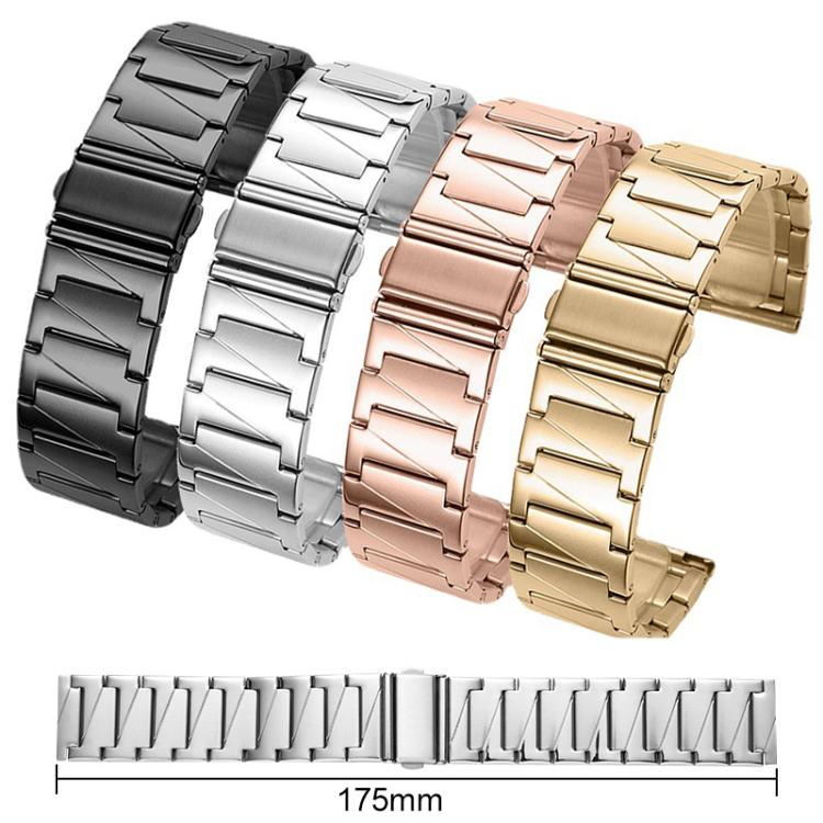 22mm xDfind Stepped Stainless Steel Watch Band(Gold) - 22mm Bands by xDfind | Online Shopping UK | buy2fix