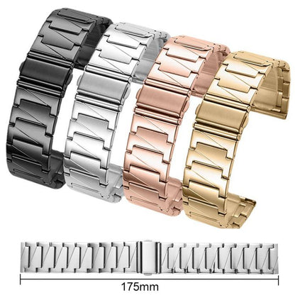22mm xDfind Stepped Stainless Steel Watch Band(Gold) - 22mm Bands by xDfind | Online Shopping UK | buy2fix