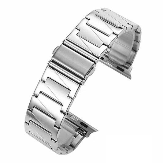 For Apple Watch 38 / 40 / 41 / S10 42mm xDfind Stepped Stainless Steel Watch Band(Silver) - Watch Bands by xDfind | Online Shopping UK | buy2fix