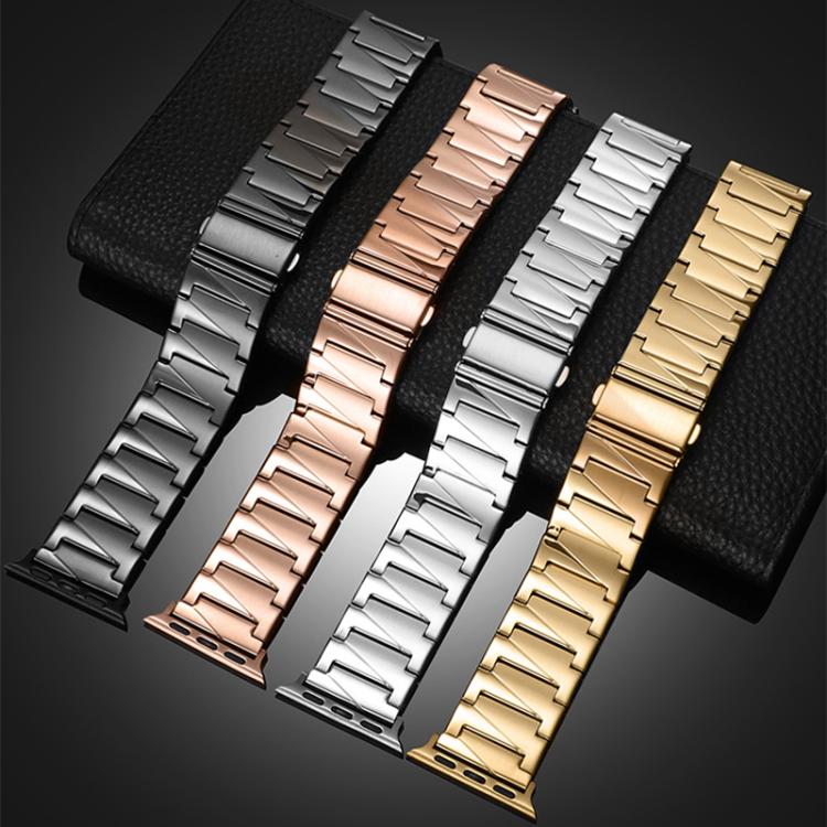 For Apple Watch 38 / 40 / 41 / S10 42mm xDfind Stepped Stainless Steel Watch Band(Silver) - Watch Bands by xDfind | Online Shopping UK | buy2fix