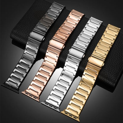 For Apple Watch 38 / 40 / 41 / S10 42mm xDfind Stepped Stainless Steel Watch Band(Silver) - Watch Bands by xDfind | Online Shopping UK | buy2fix