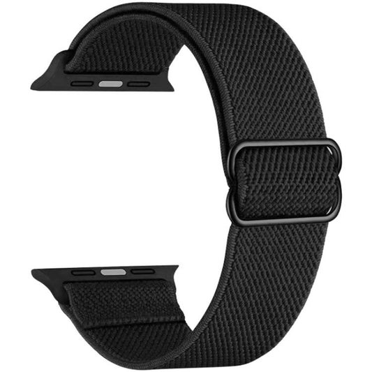 For Apple Watch 42 / 44 / 45 / 46 / 49mm xDfind Adjustable Slide Buckle Elastic Nylon Watch Band(Black) - Watch Bands by xDfind | Online Shopping UK | buy2fix