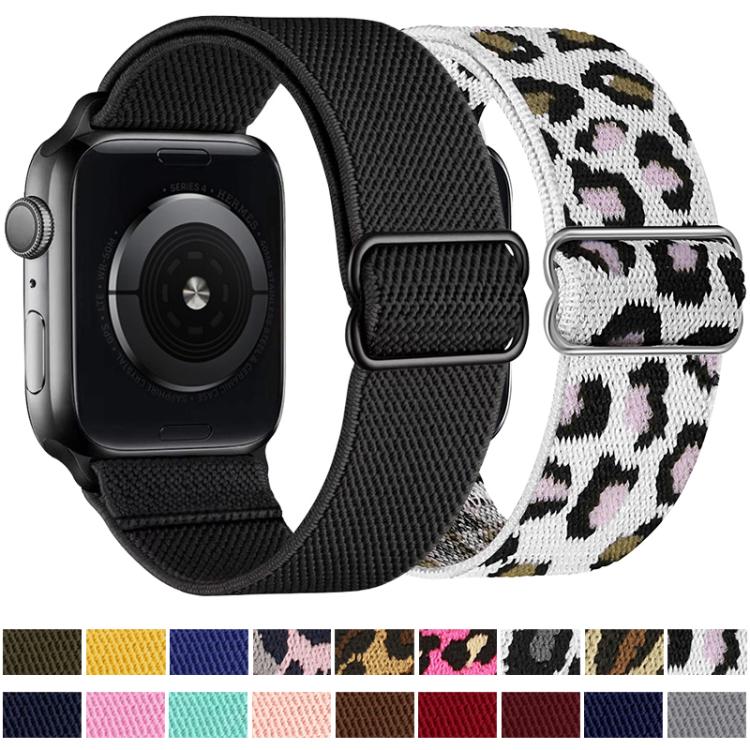 For Apple Watch 38 / 40 / 41 / S10 42mm xDfind Adjustable Slide Buckle Elastic Nylon Watch Band(Brown) - Watch Bands by xDfind | Online Shopping UK | buy2fix
