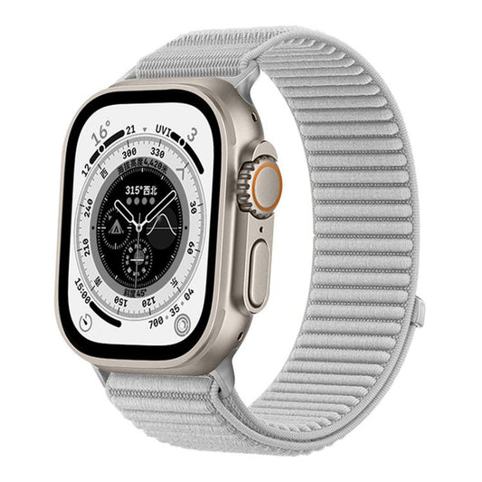 For Apple Watch 42 / 44 / 45 / 46 / 49mm xDfind Woven Nylon Hook And Loop Fastener Watch Band(Grey) - Watch Bands by xDfind | Online Shopping UK | buy2fix