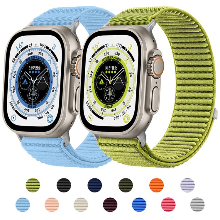 For Apple Watch 42 / 44 / 45 / 46 / 49mm xDfind Woven Nylon Hook And Loop Fastener Watch Band(Grey) - Watch Bands by xDfind | Online Shopping UK | buy2fix