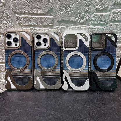 For iPhone 14 Pro Metal Frameless 360 Degree Rotation Holder MagSafe Phone Case(Silver) - iPhone 14 Pro Cases by buy2fix | Online Shopping UK | buy2fix