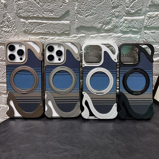 For iPhone 14 Pro Metal Frameless 360 Degree Rotation Holder MagSafe Phone Case(Silver) - iPhone 14 Pro Cases by buy2fix | Online Shopping UK | buy2fix