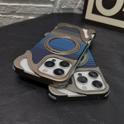 For iPhone 14 Pro Metal Frameless 360 Degree Rotation Holder MagSafe Phone Case(Silver) - iPhone 14 Pro Cases by buy2fix | Online Shopping UK | buy2fix