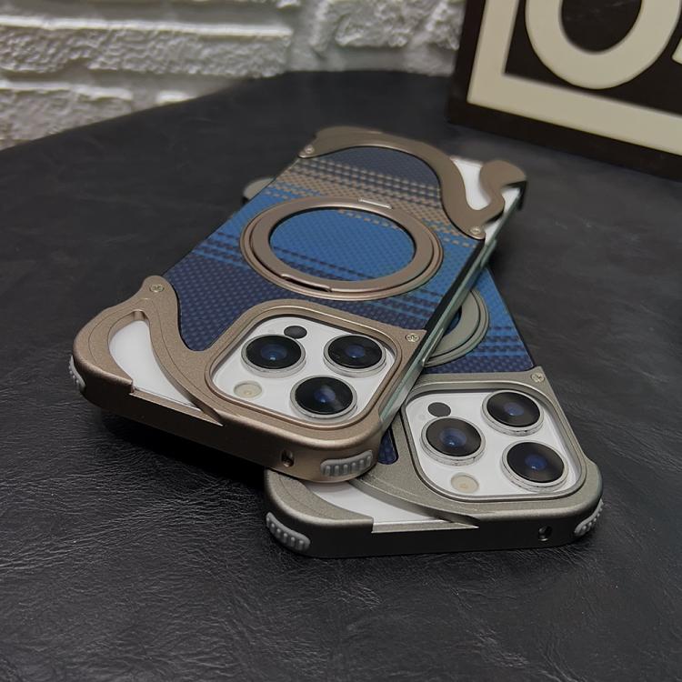 For iPhone 14 Pro Max Metal Frameless 360 Degree Rotation Holder MagSafe Phone Case(Silver) - iPhone 14 Pro Max Cases by buy2fix | Online Shopping UK | buy2fix