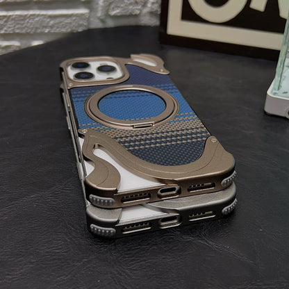 For iPhone 14 Pro Max Metal Frameless 360 Degree Rotation Holder MagSafe Phone Case(Silver) - iPhone 14 Pro Max Cases by buy2fix | Online Shopping UK | buy2fix