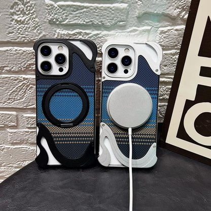 For iPhone 14 Pro Metal Frameless 360 Degree Rotation Holder MagSafe Phone Case(Black) - iPhone 14 Pro Cases by buy2fix | Online Shopping UK | buy2fix