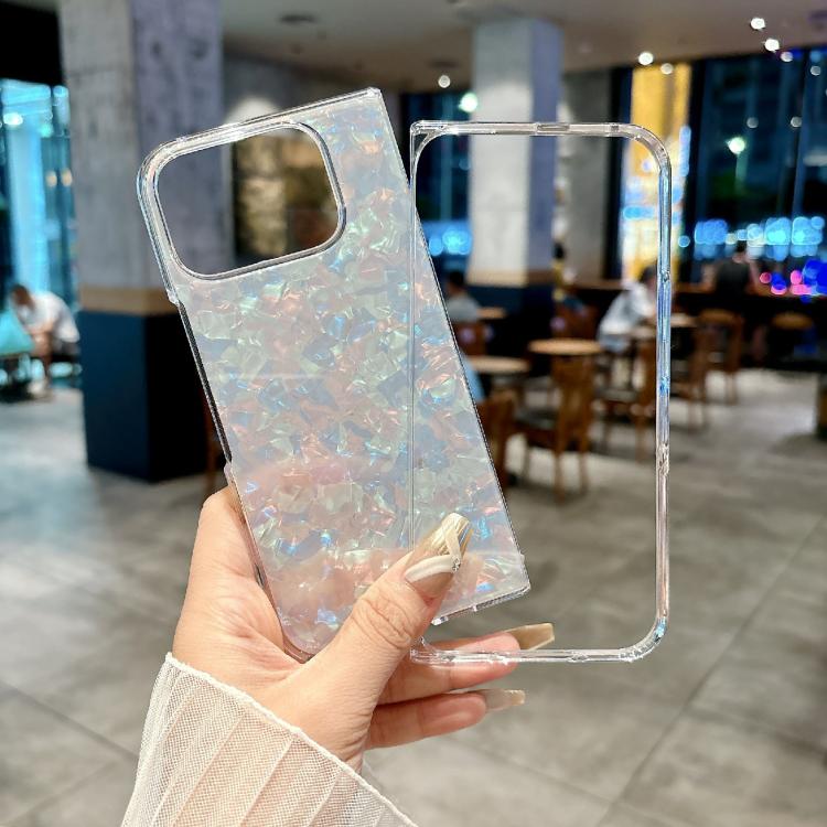 For Google Pixel 10 Pro Fold Pearlescent Shell Texture Phone Case(Pink Green) - Google Cases by buy2fix | Online Shopping UK | buy2fix