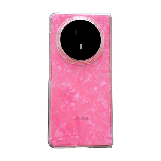 For Honor Magic V5 Pearlescent Shell Texture Phone Case(Red)