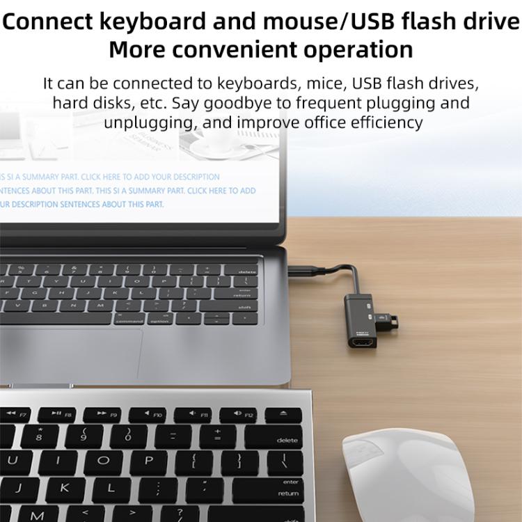 Type-C to Type-C, USB-A, HDMI HUB Docking Station(Grey) - USB HUB by buy2fix | Online Shopping UK | buy2fix