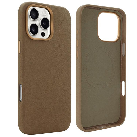 For iPhone 16 Pro VIETAO Suede MagSafe PU Leather Phone Case(Dark Brown) - iPhone 16 Pro Cases by VIETAO | Online Shopping UK | buy2fix