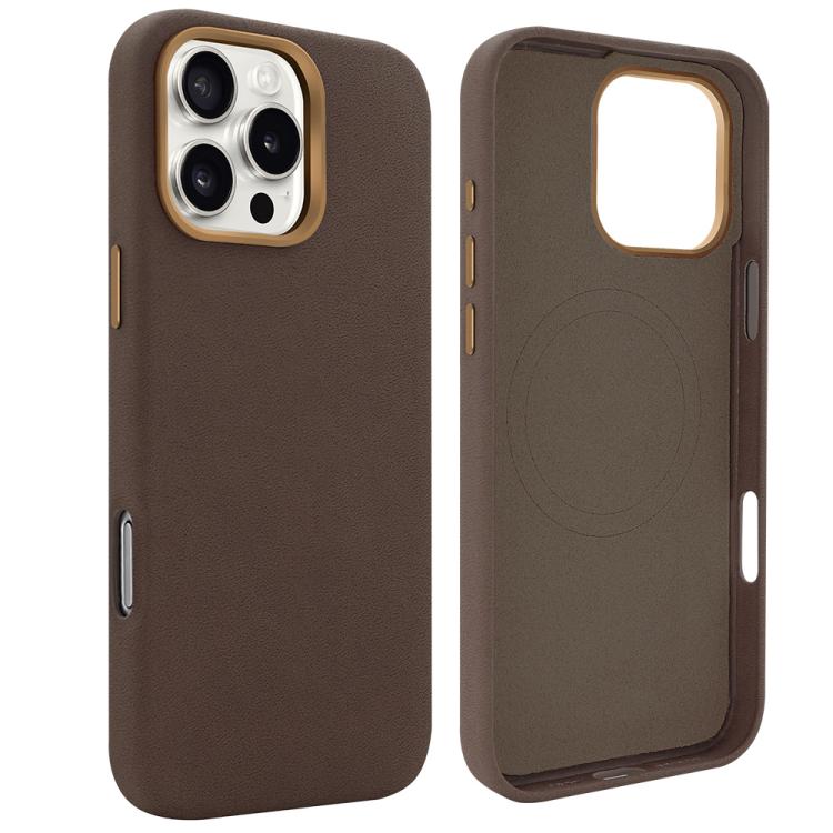 For iPhone 16 Pro VIETAO Suede MagSafe PU Leather Phone Case(Coffee Brown) - iPhone 16 Pro Cases by VIETAO | Online Shopping UK | buy2fix
