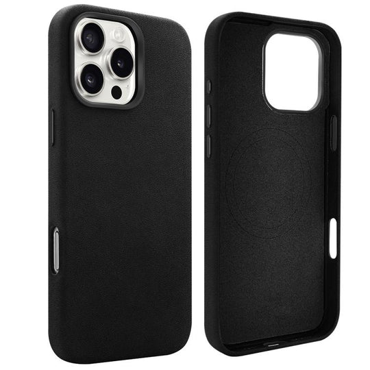 For iPhone 15 Pro Max VIETAO Suede MagSafe PU Leather Phone Case(Black)
