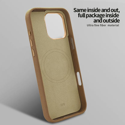 For iPhone 16 Pro VIETAO Suede MagSafe PU Leather Phone Case(Coffee Brown) - iPhone 16 Pro Cases by VIETAO | Online Shopping UK | buy2fix