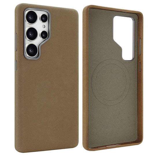 For Samsung Galaxy S24 Ultra 5G VIETAO Suede MagSafe PU Leather Phone Case(Dark Brown)
