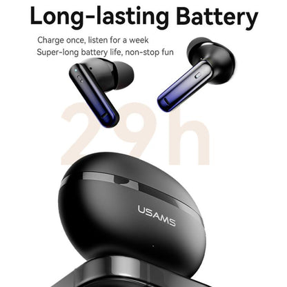 USAMS Echo E02 ANC and ENC In-Ear TWS Wireless Bluetooth Earphones(Black) - TWS Earphone by USAMS | Online Shopping UK | buy2fix