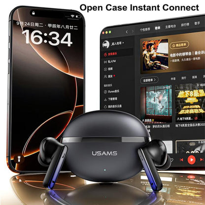 USAMS Echo E02 ANC and ENC In-Ear TWS Wireless Bluetooth Earphones(Black) - TWS Earphone by USAMS | Online Shopping UK | buy2fix