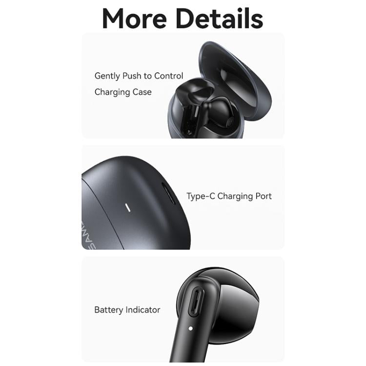 USAMS Echo E03 Half In-Ear TWS Wireless Bluetooth Earphones(Tarnish) - TWS Earphone by USAMS | Online Shopping UK | buy2fix