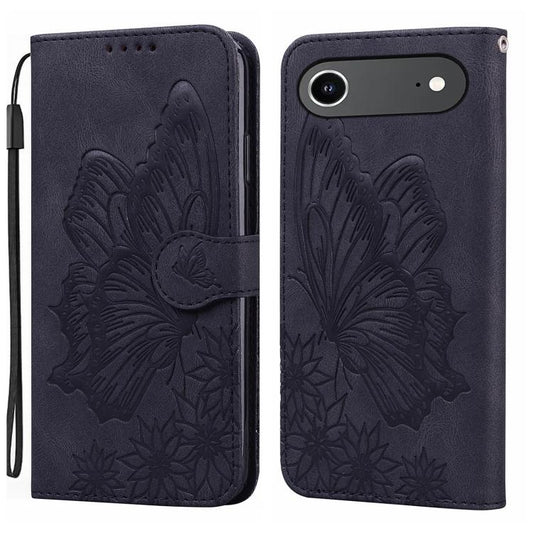 For iPhone Air Retro Skin Feel Butterflies Embossing Horizontal Flip Leather Phone Case(Black) - iPhone Air Cases by buy2fix | Online Shopping UK | buy2fix