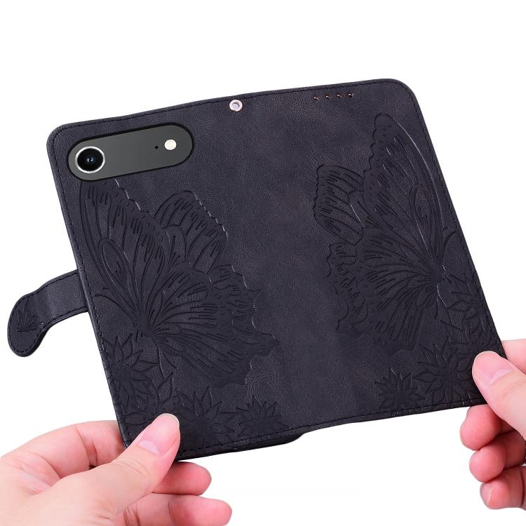 For iPhone Air Retro Skin Feel Butterflies Embossing Horizontal Flip Leather Phone Case(Black) - iPhone Air Cases by buy2fix | Online Shopping UK | buy2fix