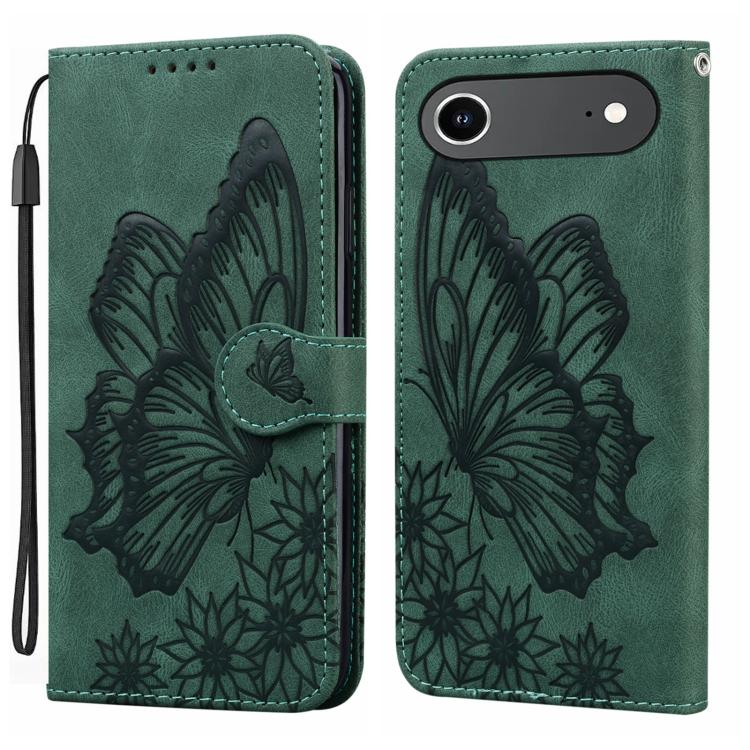 For iPhone Air Retro Skin Feel Butterflies Embossing Horizontal Flip Leather Phone Case(Green) - iPhone Air Cases by buy2fix | Online Shopping UK | buy2fix