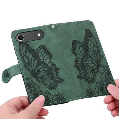 For iPhone Air Retro Skin Feel Butterflies Embossing Horizontal Flip Leather Phone Case(Green) - iPhone Air Cases by buy2fix | Online Shopping UK | buy2fix