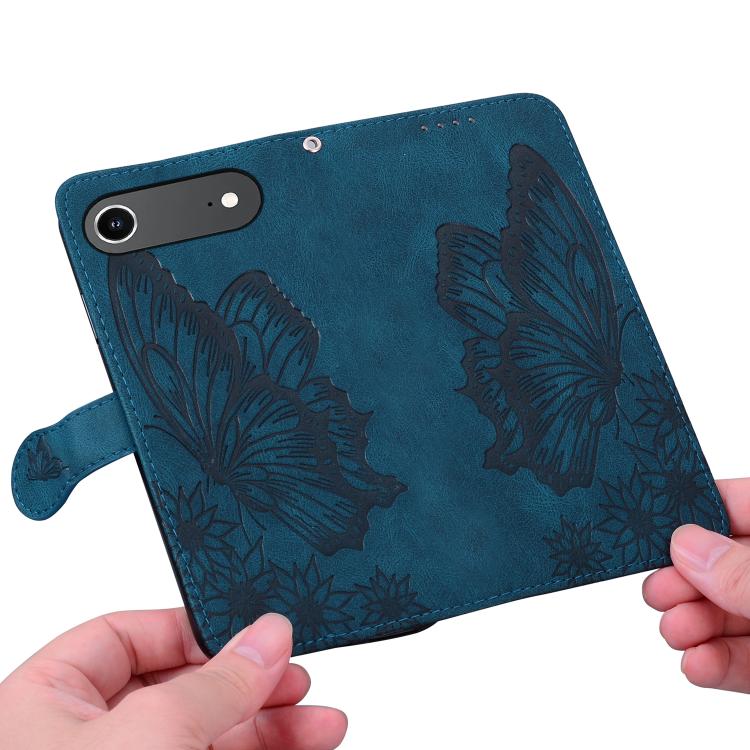 For iPhone Air Retro Skin Feel Butterflies Embossing Horizontal Flip Leather Phone Case(Blue) - iPhone Air Cases by buy2fix | Online Shopping UK | buy2fix