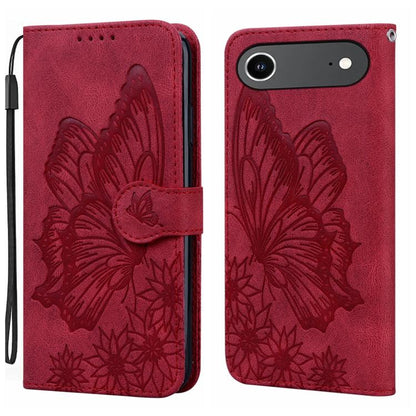 For iPhone Air Retro Skin Feel Butterflies Embossing Horizontal Flip Leather Phone Case(Red) - iPhone Air Cases by buy2fix | Online Shopping UK | buy2fix