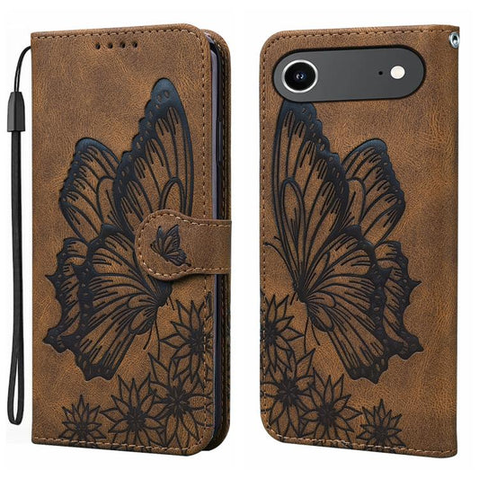 For iPhone Air Retro Skin Feel Butterflies Embossing Horizontal Flip Leather Phone Case(Brown) - iPhone Air Cases by buy2fix | Online Shopping UK | buy2fix