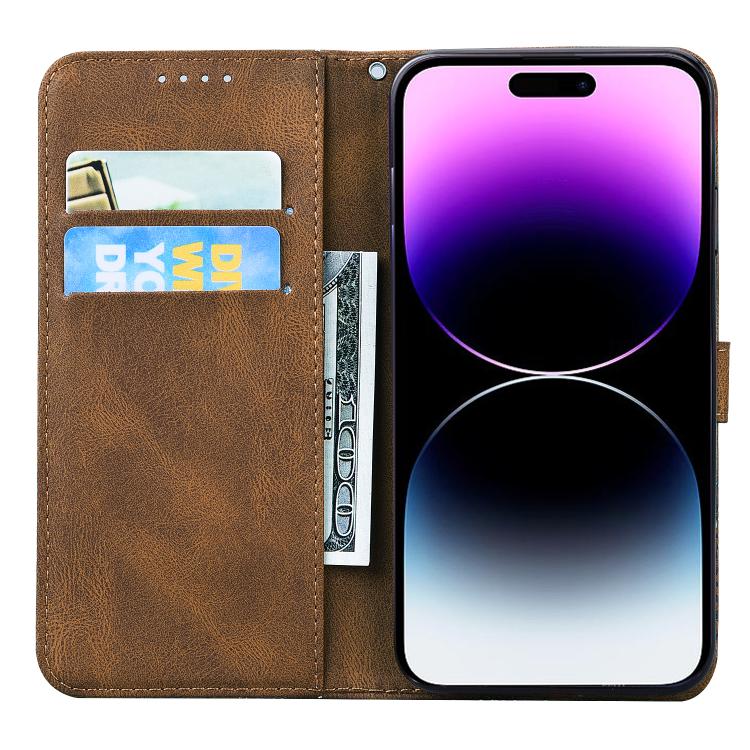 For iPhone Air Retro Skin Feel Butterflies Embossing Horizontal Flip Leather Phone Case(Brown) - iPhone Air Cases by buy2fix | Online Shopping UK | buy2fix