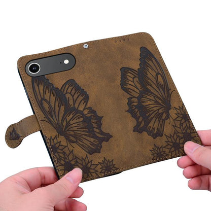 For iPhone Air Retro Skin Feel Butterflies Embossing Horizontal Flip Leather Phone Case(Brown) - iPhone Air Cases by buy2fix | Online Shopping UK | buy2fix
