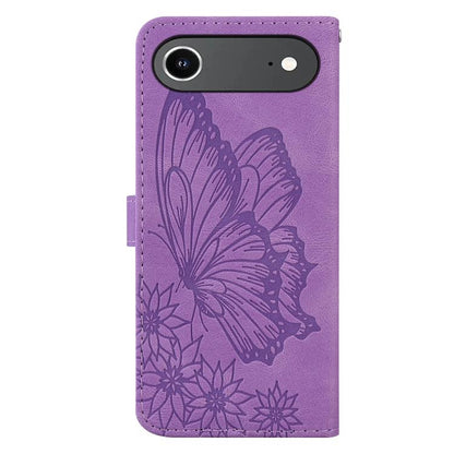 For iPhone Air Retro Skin Feel Butterflies Embossing Horizontal Flip Leather Phone Case(Purple) - iPhone Air Cases by buy2fix | Online Shopping UK | buy2fix