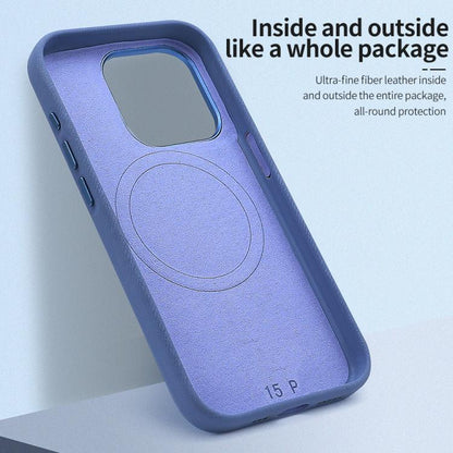 For iPhone 16 Pro VIETAO Retro Denim Texture PU Leather MagSafe Phone Case(Dark Purple) - iPhone 16 Pro Cases by VIETAO | Online Shopping UK | buy2fix