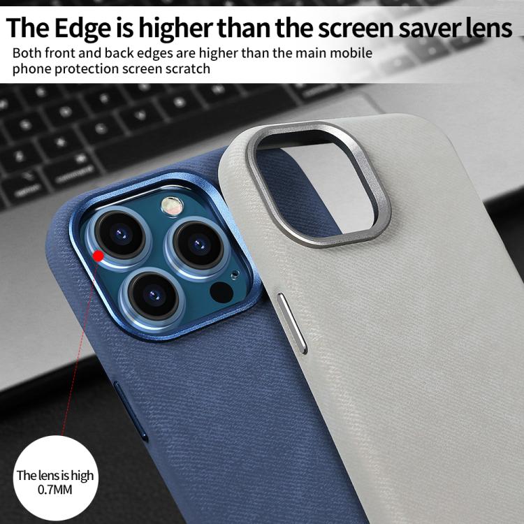 For iPhone 16 Pro VIETAO Retro Denim Texture PU Leather MagSafe Phone Case(Orange) - iPhone 16 Pro Cases by VIETAO | Online Shopping UK | buy2fix