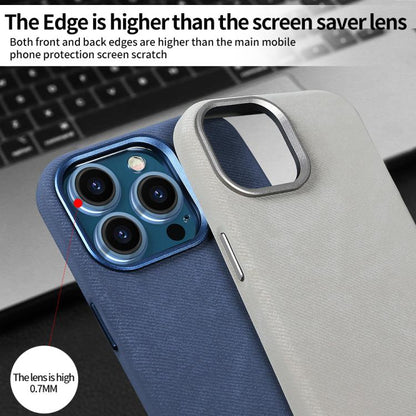 For iPhone 16 Pro VIETAO Retro Denim Texture PU Leather MagSafe Phone Case(Orange) - iPhone 16 Pro Cases by VIETAO | Online Shopping UK | buy2fix