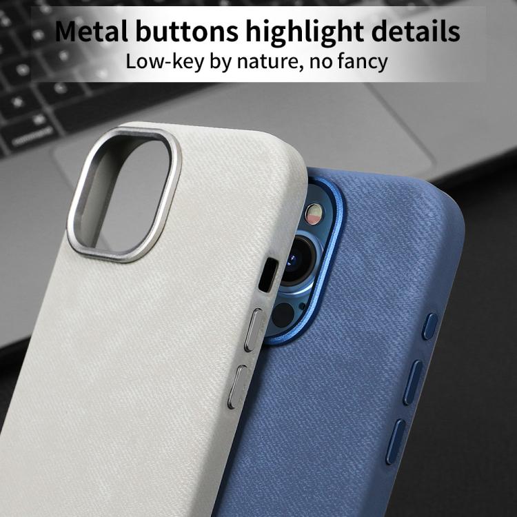For iPhone 16 Pro VIETAO Retro Denim Texture PU Leather MagSafe Phone Case(Brown) - iPhone 16 Pro Cases by VIETAO | Online Shopping UK | buy2fix