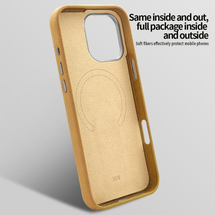 For iPhone 16 Pro VIETAO Suede MagSafe PU Leather Phone Case with Holder(Coffee Brown) - iPhone 16 Pro Cases by VIETAO | Online Shopping UK | buy2fix