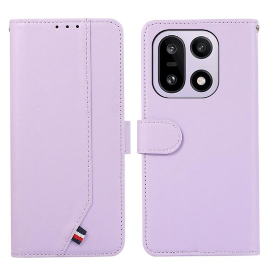 For OnePlus 15 ABEEL Delicate Texture Splicing RFID Leather Phone Case(Purple)