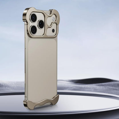 For iPhone 17 Pro Frameless Metal Corner Pad Phone Case with Lens Film(Titanium) - iPhone 17 Pro Cases by buy2fix | Online Shopping UK | buy2fix