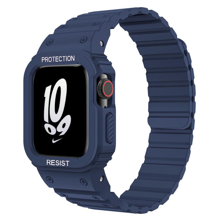 For Apple Watch Ultra 2 / Ultra 49mm xDfind Magnetic Silicone Watch Band with Integrated Watch Cover(Blue) - Watch Cases by xDfind | Online Shopping UK | buy2fix
