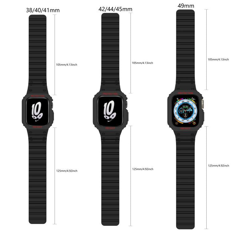 For Apple Watch Series 10 42mm xDfind Magnetic Silicone Watch Band with Integrated Watch Cover(Black) - Watch Cases by xDfind | Online Shopping UK | buy2fix