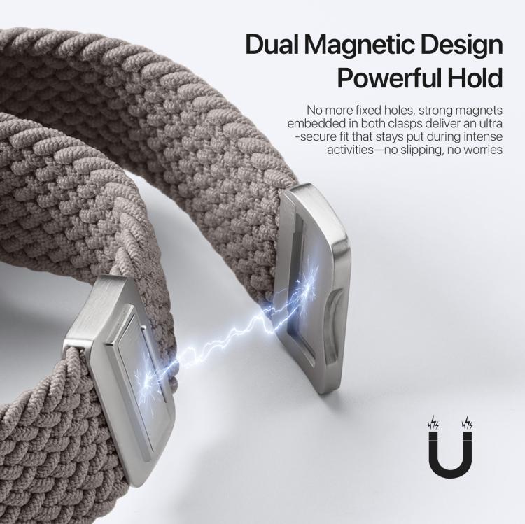 For Apple Watch 38 / 40 / 41 / S10 42mm DUX DUCIS Mixture Ultra Series Magnetic Buckle Nylon Braided Strap(Clay) - Watch Bands by DUX DUCIS | Online Shopping UK | buy2fix