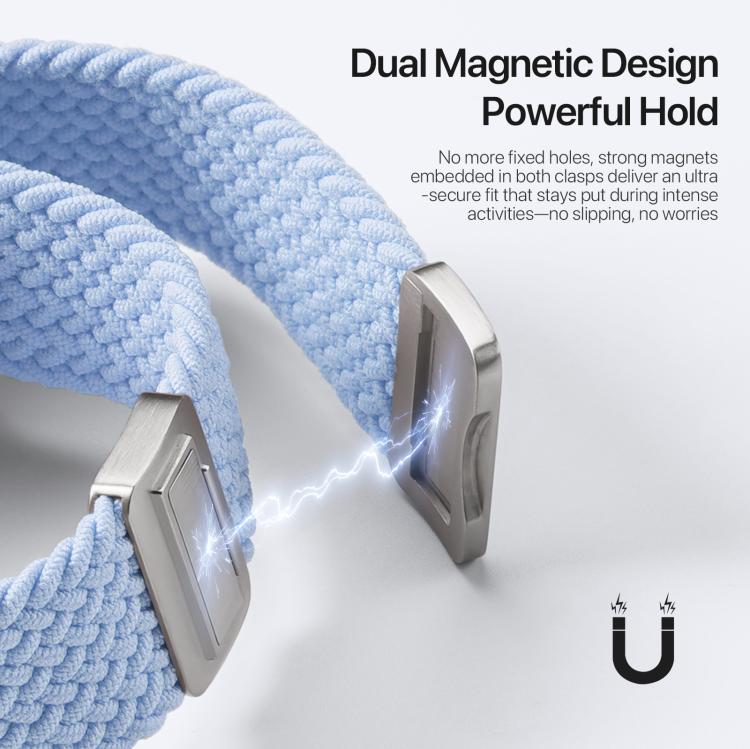 For Apple Watch 38 / 40 / 41 / S10 42mm DUX DUCIS Mixture Ultra Series Magnetic Buckle Nylon Braided Strap(Light Blue) - Watch Bands by DUX DUCIS | Online Shopping UK | buy2fix