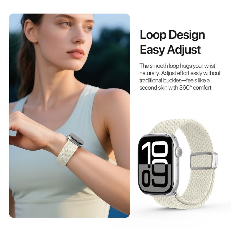 For Apple Watch 38 / 40 / 41 / S10 42mm DUX DUCIS Mixture Ultra Series Magnetic Buckle Nylon Braided Strap(Starlight) - Watch Bands by DUX DUCIS | Online Shopping UK | buy2fix
