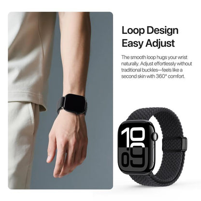 For Apple Watch 42 / 44 / 45 / 46 / 49mm DUX DUCIS Mixture Ultra Series Magnetic Buckle Nylon Braided Strap(Midnight) - Watch Bands by DUX DUCIS | Online Shopping UK | buy2fix